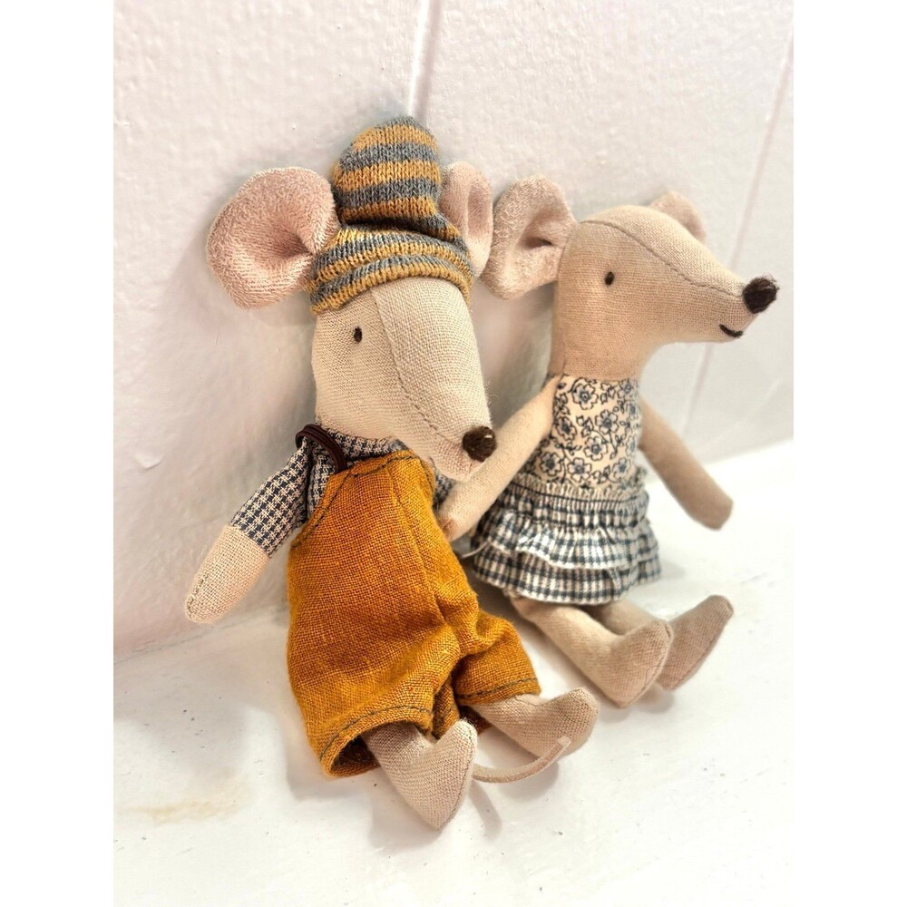 Maileg Mouse Big Brother + Big Sister WINTER Mice RETIRED set